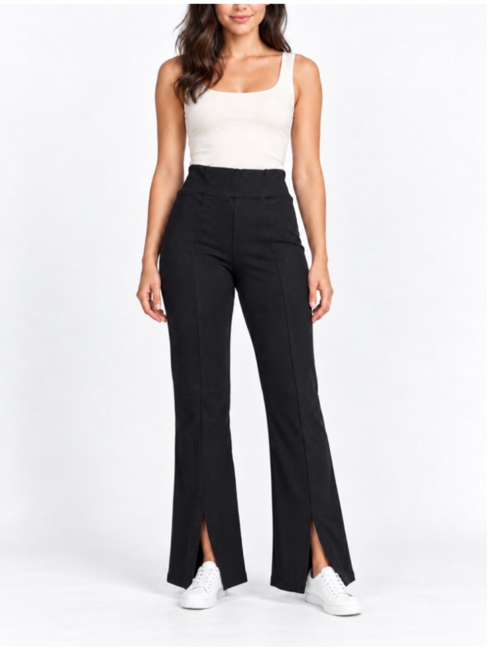 Abercrombie & Fitch Black High Rise Ponte Split Hem Flare Pants Women’s M